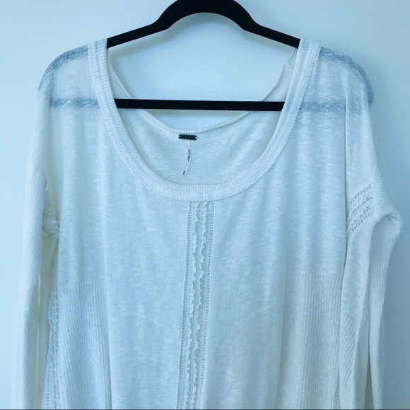 Free People White Sweater Lightweight - Picture 4 of 11